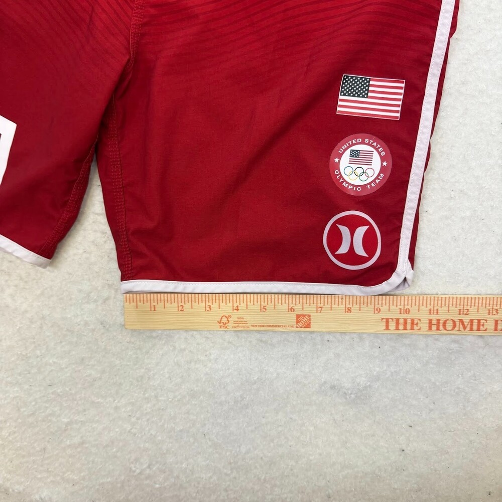 Hurley Men's Red Phantom USA Olympic Team Board Surf Swim Shorts Size 30 - Picture 8 of 8